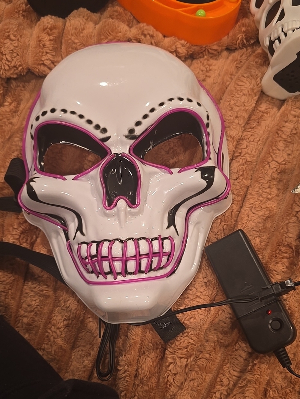 LED Skull Mask - White Pink Purple